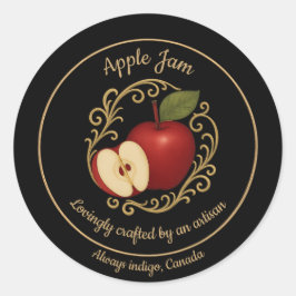 Apple Ember – Artisan Jam Label Runt Klistermärke