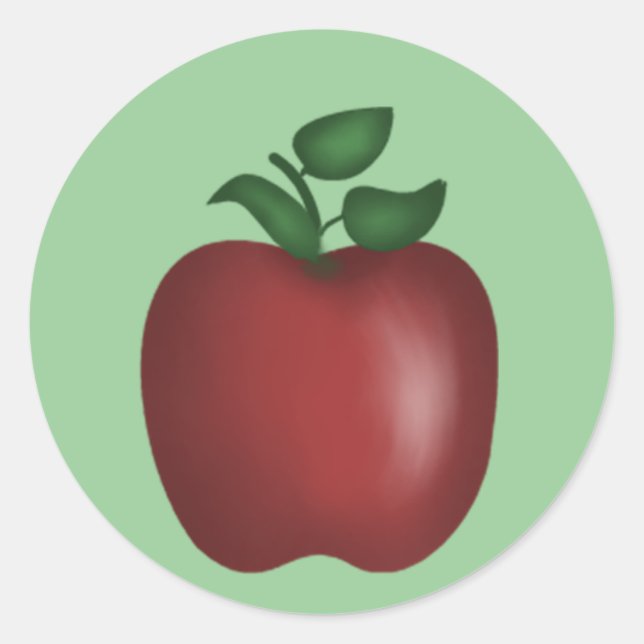 Apple-fästen Runt Klistermärke (Framsida)