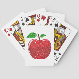 Apple Faux Red Glitter Casinokort