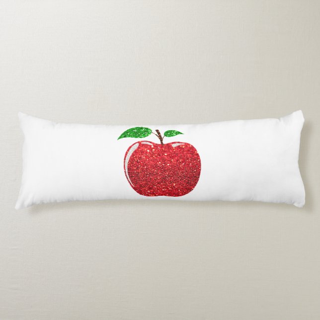 Apple Faux Red Glitter Kroppskudde (Framsidan)