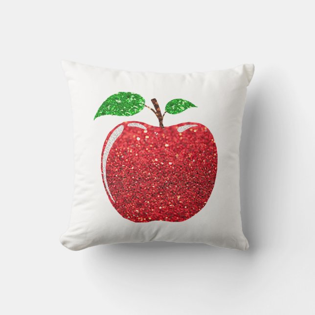Apple Faux Red Glitter Kudde (Framsida)