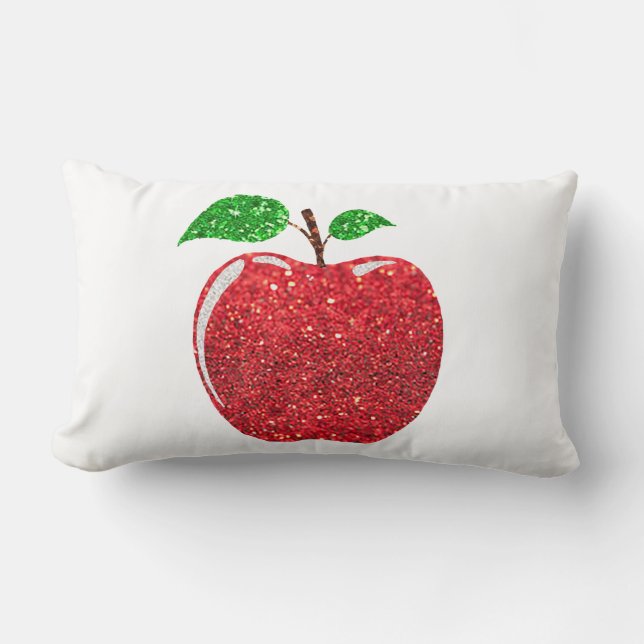 Apple Faux Red Glitter Lumbarkudde (Framsida)