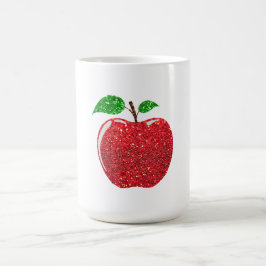 Apple Faux Red Glitter Magisk Mugg