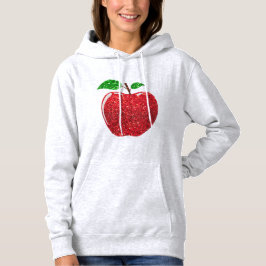 Apple Faux Red Glitter T Shirt