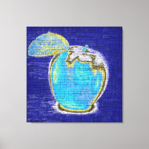 Apple Fine Art on Burlap Linen Jute #3 Canvastryck