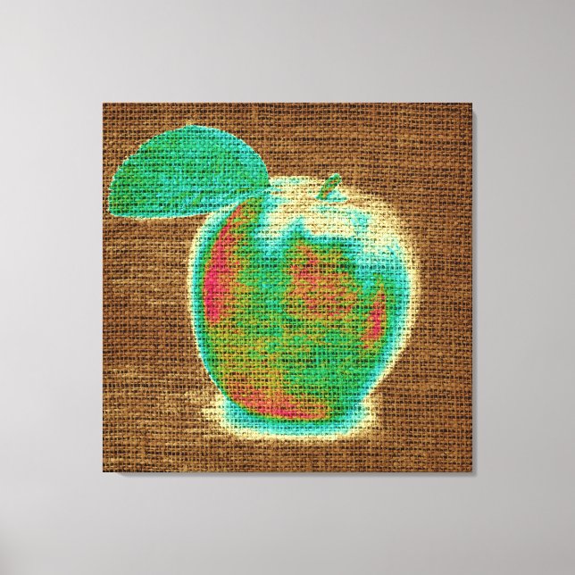 Apple Fine Art on Burlap Linen Jute #4 Canvastryck (Framsida)