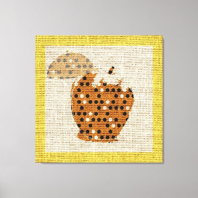 Apple Fine Art on Burlap Linen Jute Canvastryck (Framsida)