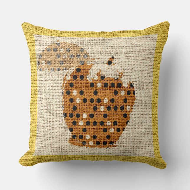 Apple Fine Art on Burlap Linen Jute Kudde (Framsida)
