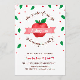Apple Födelsedagsfest inbjudan "Apple of our öga"