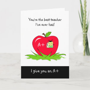 Apple för lärardag för Cute Teacher Kort