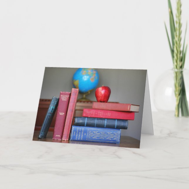 Apple för lärarkortet tack kort (Framsida)