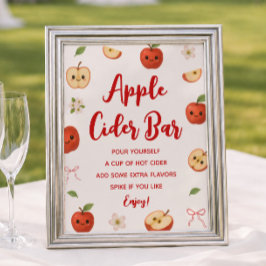 Äpple för mina ögon Baby Shower Äppelcider Bar Poster