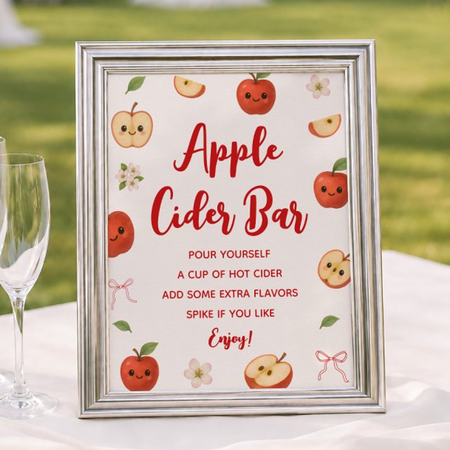 Äpple för mina ögon Baby Shower Äppelcider Bar Poster (Skapare uppladdad)