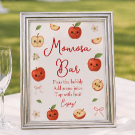 Äpple för mina ögon Baby Shower Momosa Bar Poster