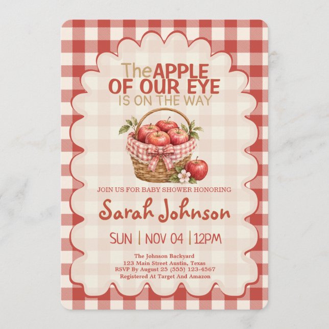 Äpple för Ögat Baby Shower Inbjudan (Framsida)