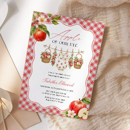 Äpple för Ögonen Baby Shower Vattenfärg Höst Inbjudningar