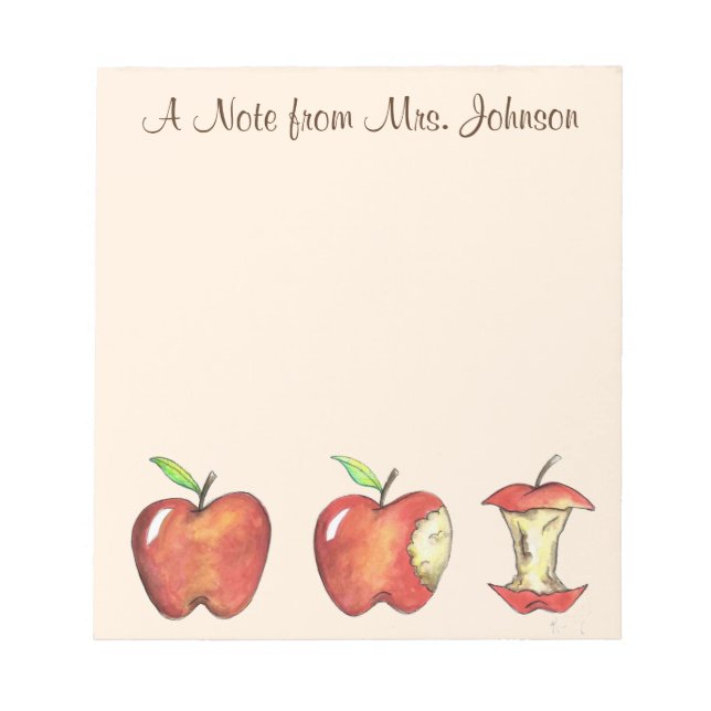 Apple for Teacher Personlig Red Delicious Anteckningsblock (Framsida)