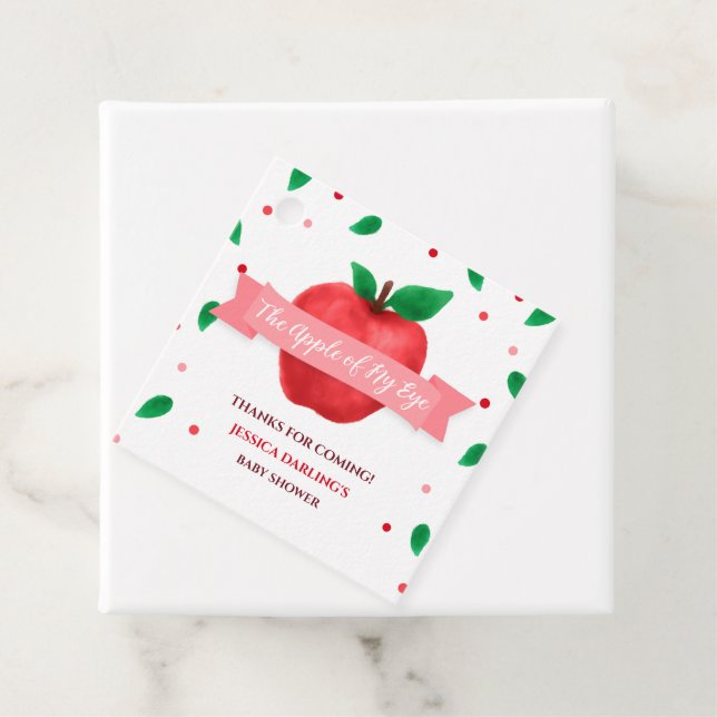 Äpple för tematemat för min babydusch i öga gåvor etiketter (På plats)
