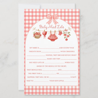 Äpple för våra ögon Baby Shower Röd Gingham Lek