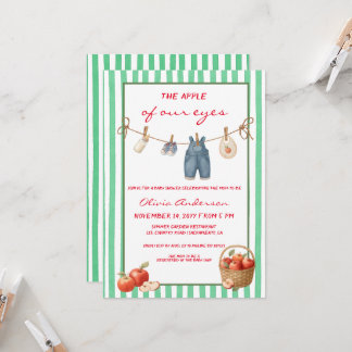 Äpple för våra ögon grön Baby Shower Inbjudningar