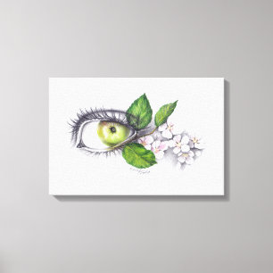 Apple från min öga-pennkonst Wrapped canvas