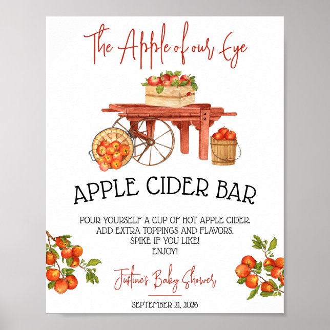 Apple från Öga! Apple Baby Shower Cider Pub Poster (Framsidan)