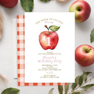 Apple från Öga Girl First Födelsedagsfest Inbjudan