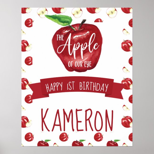 Äpple från Öga, vilken ålder som helst Grattis på  Poster (Framsidan)