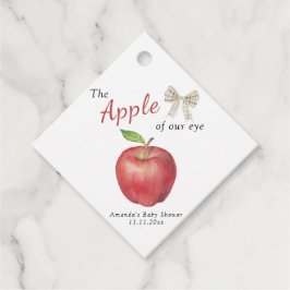 Apple från vår babydusch i öga gåvor etiketter