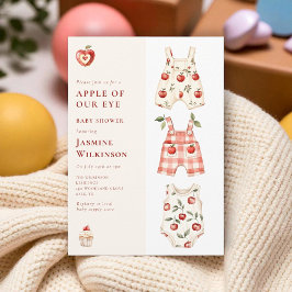 Apple från vår moderna vattenfärgsbabyskor i Öga Inbjudningar