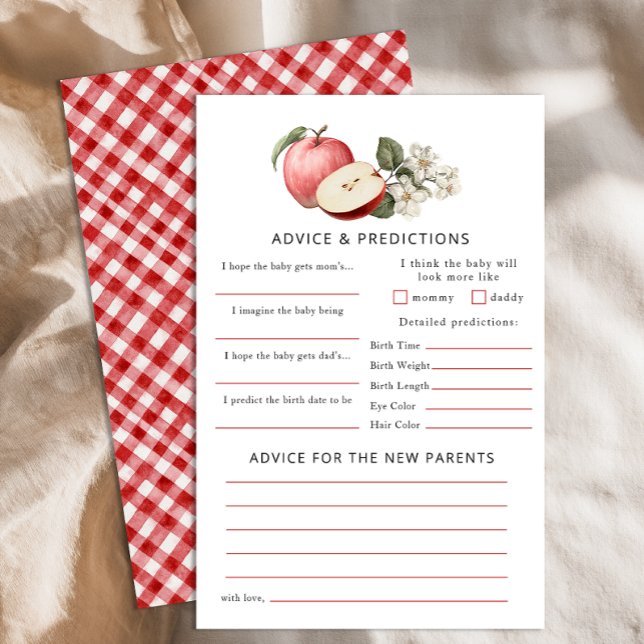 Apple från vår Öga Baby Shower Advice & Prediction Flygblad (Advice & Predictions )