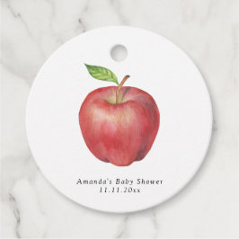Apple från vår öga babydusch Tack Gåvor Etiketter