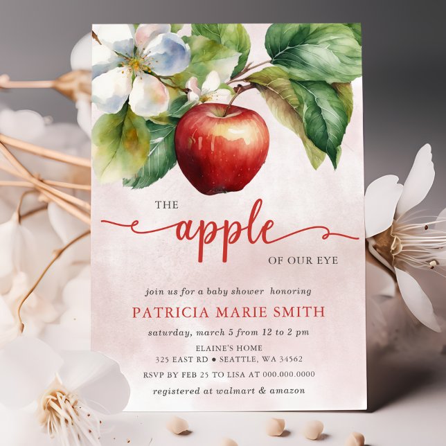 Apple från vår Öga Fall Girl Baby Shower Inbjudningar (Skapare uppladdad)