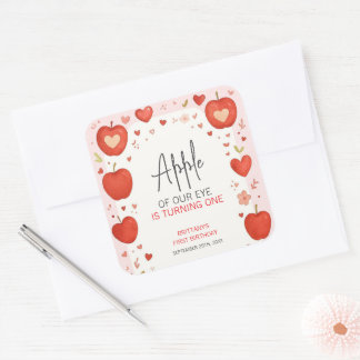 Äpple från vår Öga-högtidsdag Fyrkantigt Klistermärke