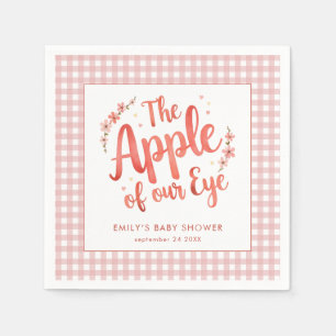 Apple från vår Öga Rosa Gingham Baby Shower Pappersservett