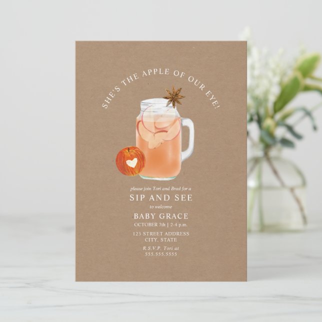Äpple från vår Öga Sip och se Cider Cardstock Inbjudningar (Stående Fram)