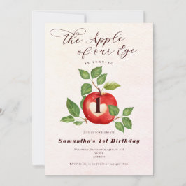 Äpple från vår Öga-skörd Rustic 1:a födelsedagen Inbjudningar