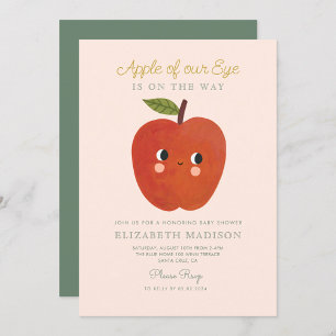 Apple från vår öga söta Apple Baby Shower-inbjudan Inbjudningar