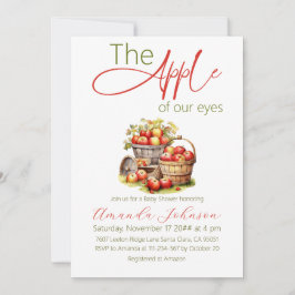 Apple från vår Ögon Fall Basket Baby Shower Inbjudningar
