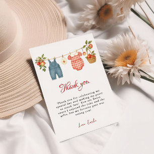 Apple från vår ögon Fruit Baby Shower - tack för d Inbjudningar