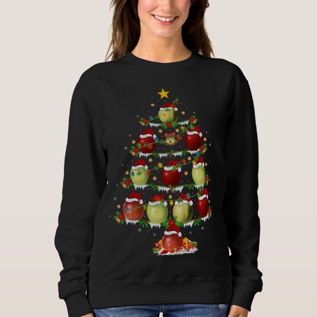 Apple Fruit Älskare Julafton Lighting Apple jul Tr T Shirt (Framsida)