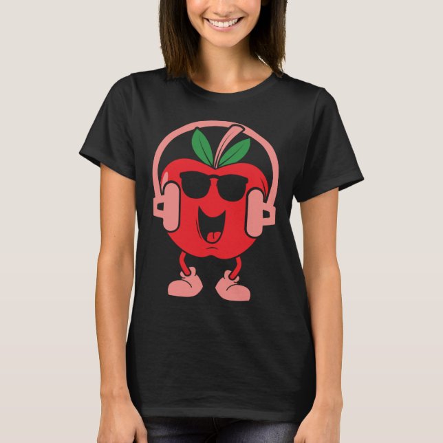 Apple  Fruit Cute Fruit Eater Basket Picker T Shirt (Framsida)