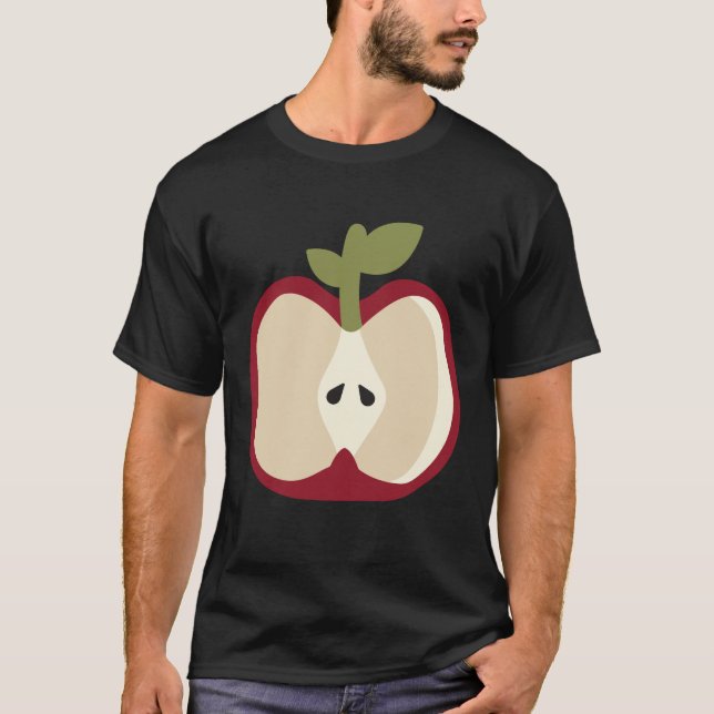 Apple Fruit Easy Lazy DIY Halloween Costume T Shirt (Framsida)