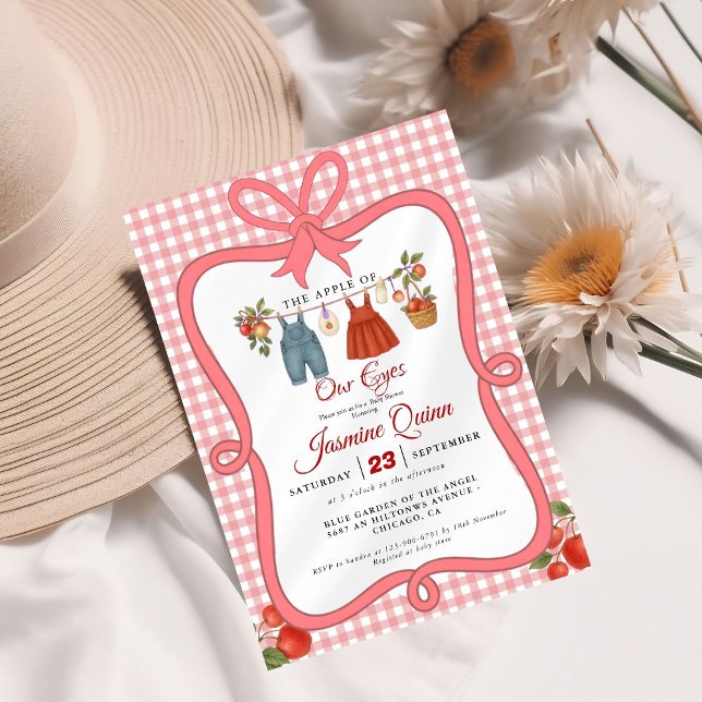 Apple Fruit Fall Baby dusch Baby sprinkle Inbjudningar (Skapare uppladdad)