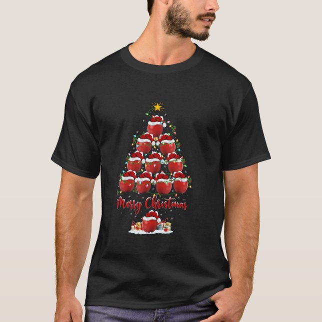 Apple Fruit Julafton Lighting Santa Apple jul Tr T Shirt (Framsida)