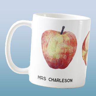 Apple Fruit Watercolor Personlig Lacher Kaffemugg