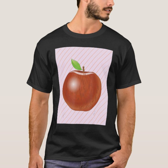 Äpple Frukt Mat Vegan Vitaminer Frukt Äpple T Shirt (Framsida)