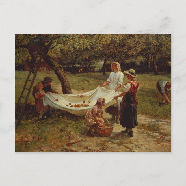 Apple Gatherers, 1880 Vykort (Framsida)