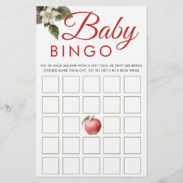 Apple & Gingham Baby Shower Bingo Game Cards
