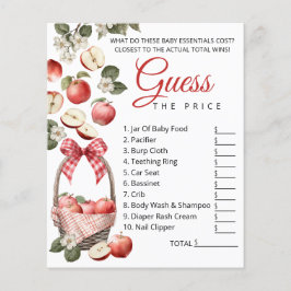Apple & Gingham Baby Shower Gissa det Prisa spelet Flygblad